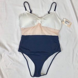 Lively NWT color block one piece bathing suit